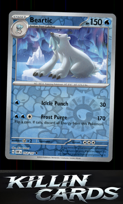 Reverse Holofoil Beartic 054/197 Pokemon Uncommon SV03: Obsidian Flames Card NM
