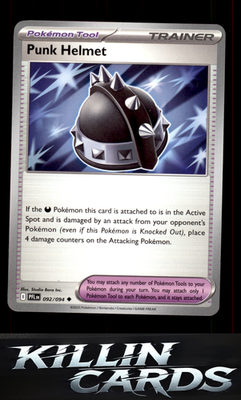Punk Helmet 092/094 Pokemon Uncommon ME02: Phantasmal Flames Card NM