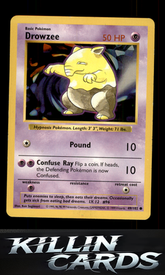 Drowzee 049/102 Pokemon Common Base Set (Shadowless) Card MP