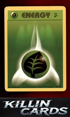 Grass Energy 127/130 Pokemon Common Base Set 2 Card LP