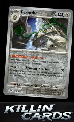 Reverse Holofoil Ferrothorn - 128/182 128/182 Pokemon Uncommon SV04: Paradox Rif
