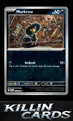 Reverse Holofoil Murkrow 057/094 Pokemon Common ME02: Phantasmal Flames Card NM