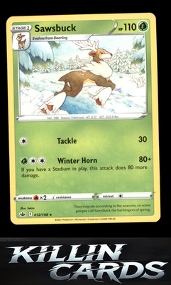 Sawsbuck 012/198 Pokemon Rare SWSH06: Chilling Reign Card NM