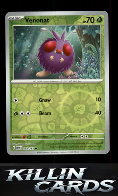 Reverse Holofoil Venonat 048/165 Pokemon Common SV: Scarlet & Violet 151 Card NM