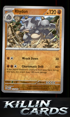 Reverse Holofoil Rhydon 112/165 Pokemon Uncommon SV: Scarlet & Violet 151 Card N