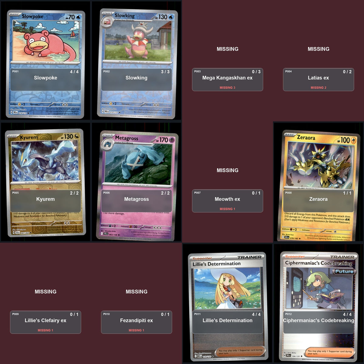 Partial Pokemon TCG NAIC 2026, New Orleans Slowking Decklist 44 Cards Deck