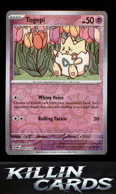Reverse Holofoil Togepi 083/197 Pokemon Common SV03: Obsidian Flames Card NM