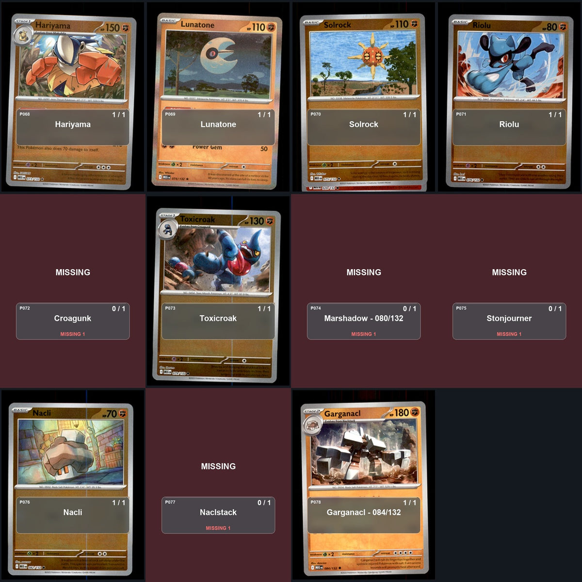 Pokemon TCG ME01: Mega Evolution C/UC/R Standard Set 76 Cards