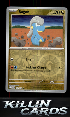 Reverse Holofoil Bagon 112/159 Pokemon Common SV09: Journey Together Card NM