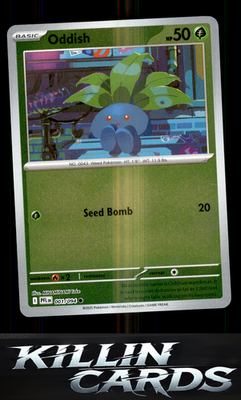 Reverse Holofoil Oddish 001/094 Pokemon Common ME02: Phantasmal Flames Card NM