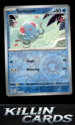 Reverse Holofoil Tentacool 072/165 Pokemon Common SV: Scarlet & Violet 151 Card