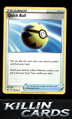 Quick Ball 179/202 Pokemon Uncommon SWSH01: Sword & Shield Base Set Card LP