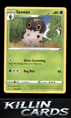 Spewpa 012/163 Pokemon Uncommon SWSH05: Battle Styles Card LP