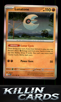 Lunatone 074/132 Pokemon Rare ME01: Mega Evolution Card NM