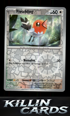 Reverse Holofoil Fletchling 163/193 Pokemon Common SV02: Paldea Evolved Card NM