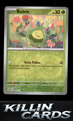 Reverse Holofoil Budew 004/131 Pokemon Common SV: Prismatic Evolutions Card NM
