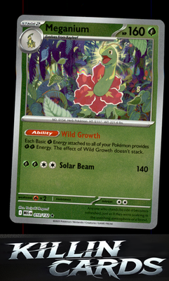 Reverse Holofoil Meganium 010/132 Pokemon Rare ME01: Mega Evolution Card NM