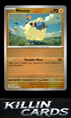 Reverse Holofoil Mareep 027/086 Pokemon Common ME04: Chaos Rising Card NM