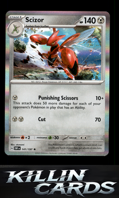Scizor 141/197 Pokemon Rare SV03: Obsidian Flames Card NM