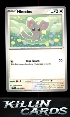Minccino 072/086 Pokemon Common ME04: Chaos Rising Card NM