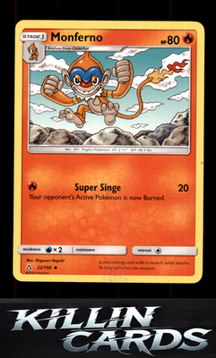 Monferno 22/156 Pokemon Uncommon SM - Ultra Prism Card NM