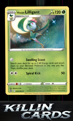 Hisuian Lilligant 010/195 Pokemon Rare SWSH12: Silver Tempest Card NM