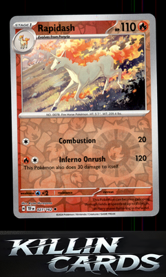 Reverse Holofoil Rapidash 027/162 Pokemon Uncommon SV05: Temporal Forces Card NM
