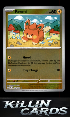 Reverse Holofoil Pawmi 032/094 Pokemon Common ME02: Phantasmal Flames Card NM