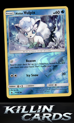 Reverse Holofoil Alolan Vulpix 21/145 Pokemon Common SM - Guardians Rising Card