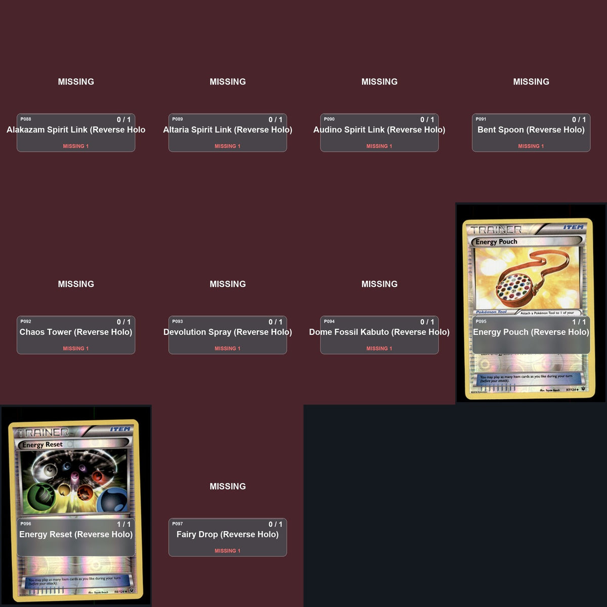 Pokemon TCG XY - Fates Collide Reverse Holo Master Set 16 Reverse Holo Card