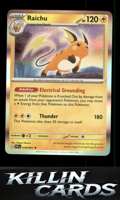 Raichu - 019/091 019/091 Pokemon Rare SV: Paldean Fates Card NM