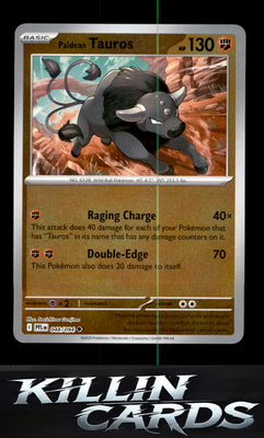 Reverse Holofoil Paldean Tauros 048/094 Pokemon Uncommon ME02: Phantasmal Flames