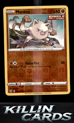 Reverse Holofoil Mankey 066/163 Pokemon Common SWSH05: Battle Styles Card NM
