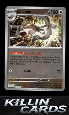 Reverse Holofoil Linoone 082/094 Pokemon Uncommon ME02: Phantasmal Flames Card N