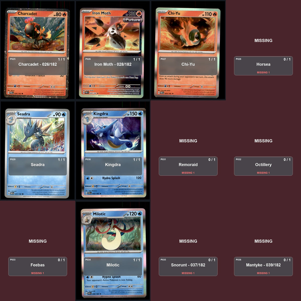 Pokemon TCG SV04: Paradox Rift C/UC/R Standard Set 75 Cards