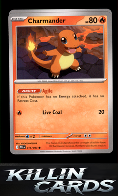 Charmander 011/094 Pokemon Common ME02: Phantasmal Flames Card NM