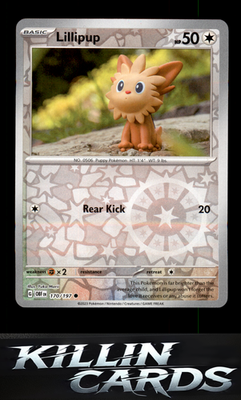 Reverse Holofoil Lillipup 170/197 Pokemon Common SV03: Obsidian Flames Card NM