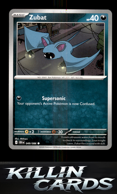 Zubat 049/086 Pokemon Common ME04: Chaos Rising Card NM