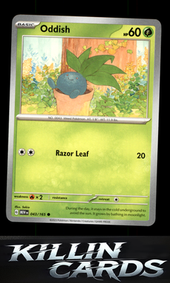 Oddish 043/165 Pokemon Common SV: Scarlet & Violet 151 Card NM