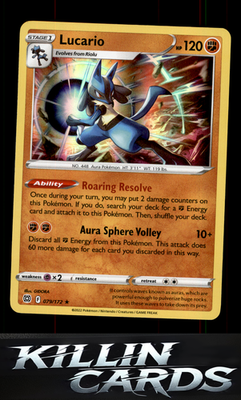 Lucario 079/172 Pokemon Holo Rare SWSH09: Brilliant Stars Card NM