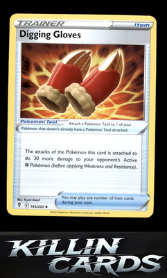Digging Gloves 145/203 Pokemon Uncommon SWSH07: Evolving Skies Card NM
