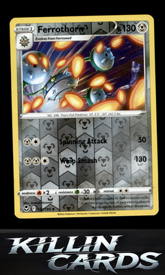 Reverse Holofoil Ferrothorn 122/195 Pokemon Uncommon SWSH12: Silver Tempest Card