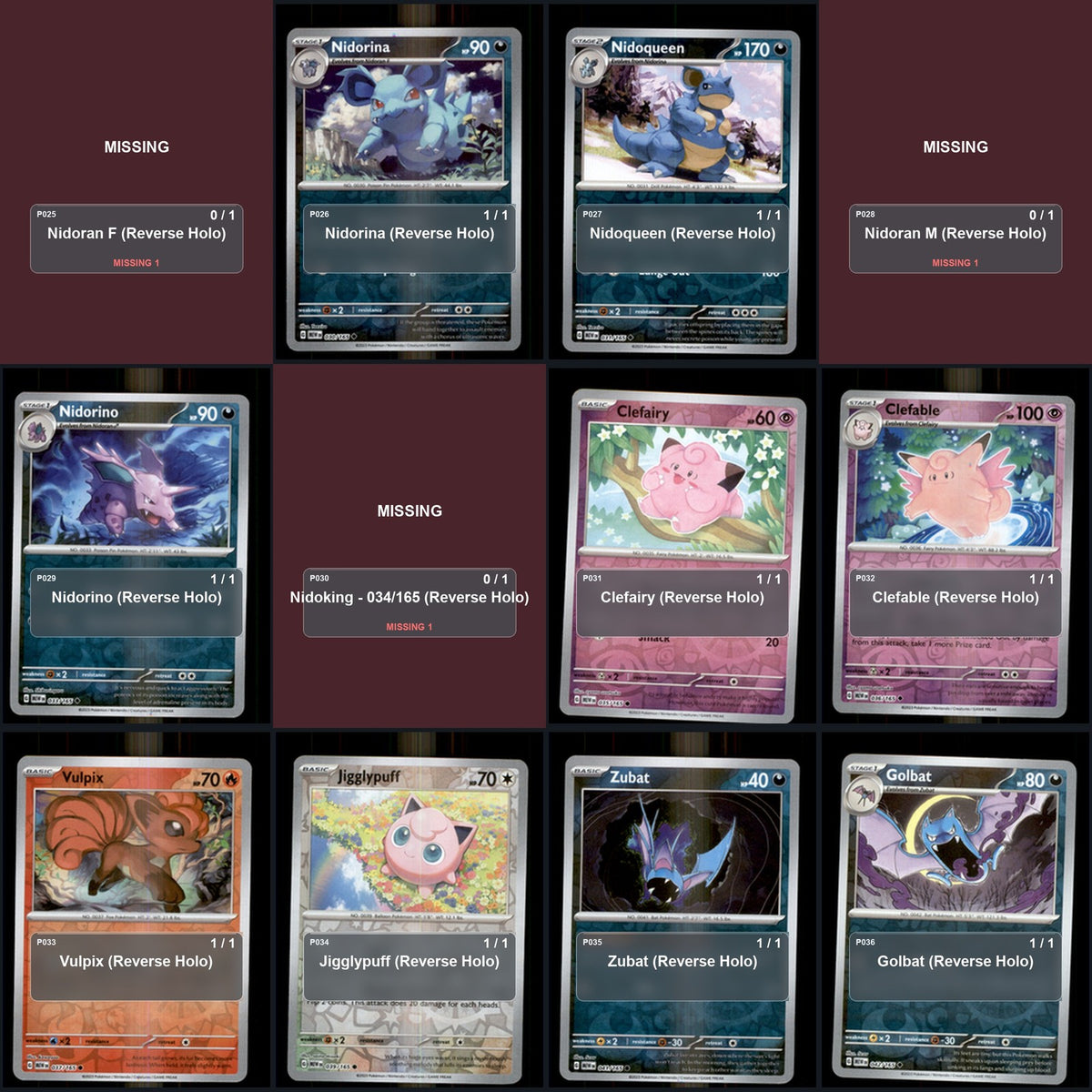 Pokemon TCG SV: Scarlet & Violet 151 Reverse Holo Master Set 106 Reverse Holo