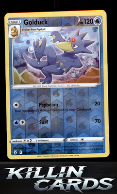 Reverse Holofoil Golduck 025/203 Pokemon Uncommon SWSH07: Evolving Skies Card NM