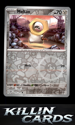 Reverse Holofoil Meltan 152/197 Pokemon Common SV03: Obsidian Flames Card NM