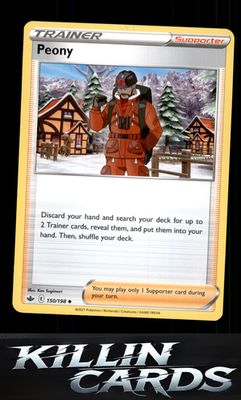 Peony 150/198 Pokemon Uncommon SWSH06: Chilling Reign Card NM