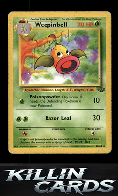 Weepinbell 48/64 Pokemon Uncommon Jungle Card LP
