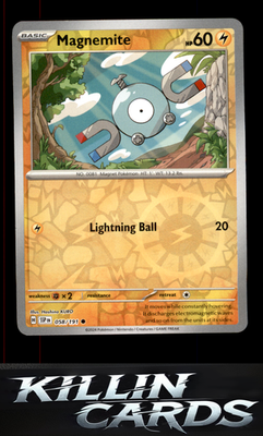 Reverse Holofoil Magnemite 058/191 Pokemon Common SV08: Surging Sparks Card NM