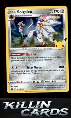 Solgaleo 021/025 Pokemon Holo Rare Celebrations Card NM