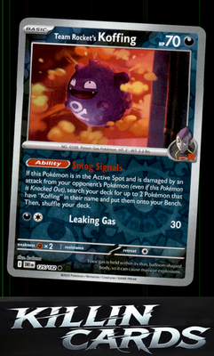 Reverse Holofoil Team Rocket's Koffing 125/182 Pokemon Common SV10: Destined Riv
